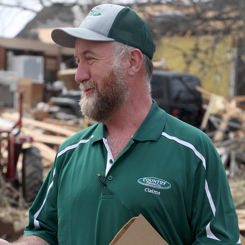 A claims adjuster assisting with home insurance claims